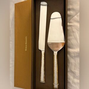 Hammered Cake Server Set